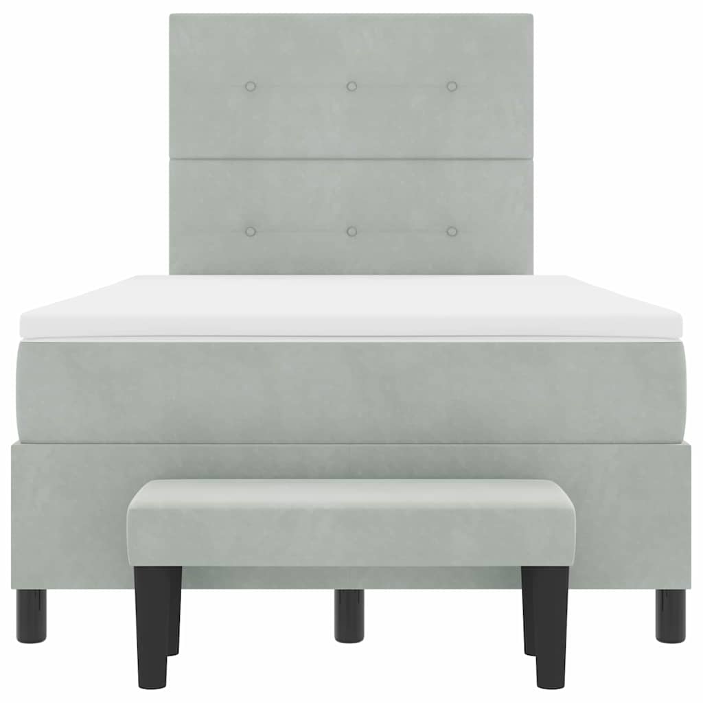 vidaXL Κρεβάτι με ελατήρια Ανοιχτό γκρι 200 x 120 εκατοστά Βελούδο