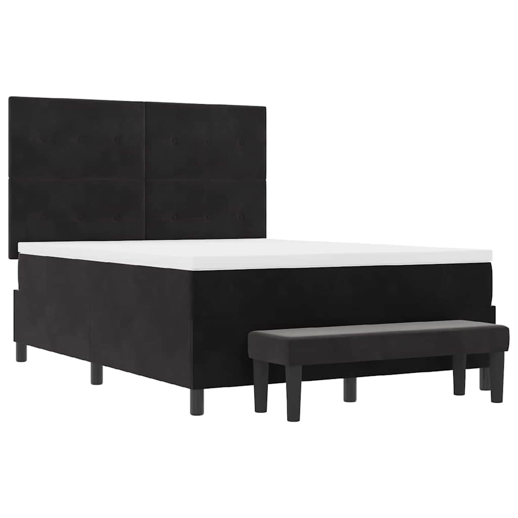 vidaXL Κρεβάτι με ελατήρια με μαξιλάρι Μαύρο 200 x 140 cm Βελούδο