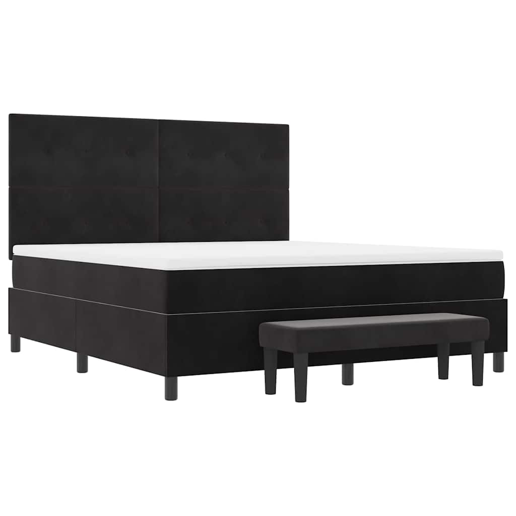 vidaXL Κρεβάτι με ελατήρια με κεφαλάρι Μαύρο 200 x 180 cm Βελούδο