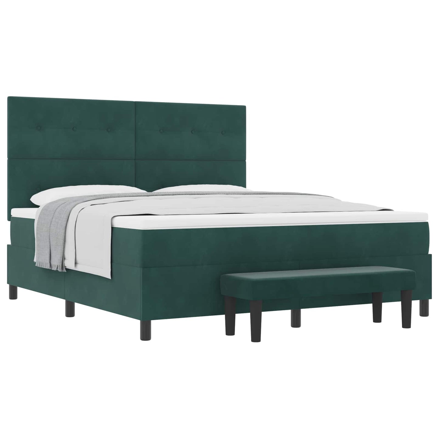 vidaXL Κρεβάτι με ελατήρια Σκούρο πράσινο 200 x 180 cm Βελούδο