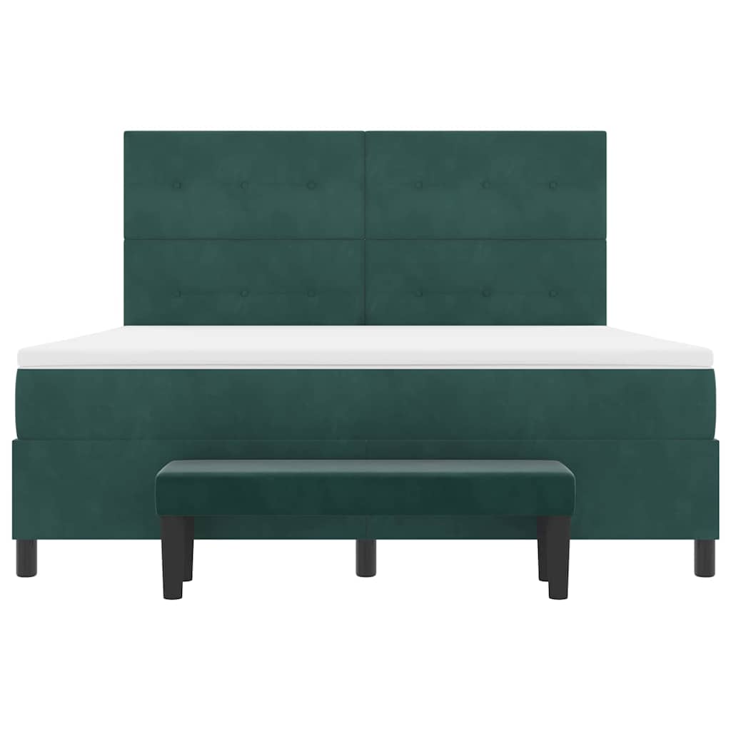 vidaXL Κρεβάτι με ελατήρια Σκούρο πράσινο 200 x 180 cm Βελούδο