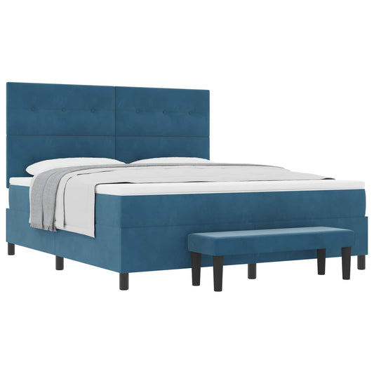 vidaXL Κρεβάτι με ελατήρια Σκούρο Μπλε 200 x 180 cm Βελούδο
