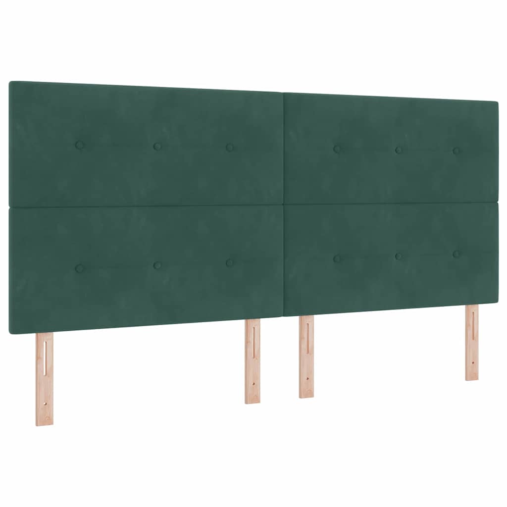 vidaXL Κρεβάτι με ελατήρια Σκούρο πράσινο 200 x 200 cm Βελούδο