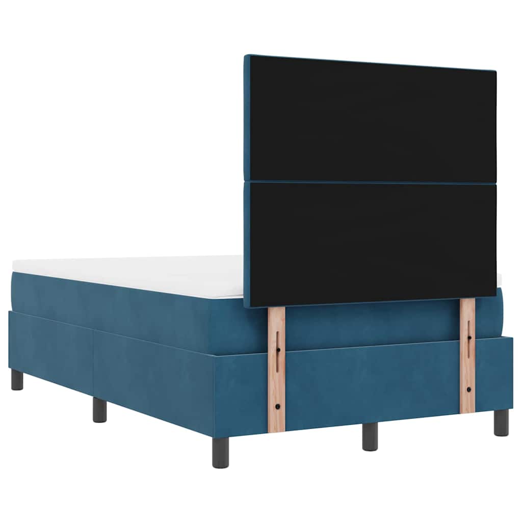 vidaXL Κρεβάτι με ελατήρια Σκούρο Μπλε 190 x 120 εκατοστά Βελούδο