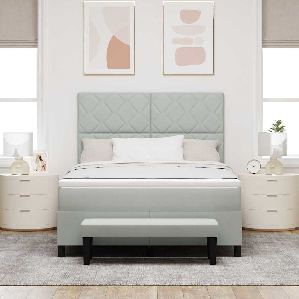 vidaXL Κρεβάτι με ελατήρια Ανοιχτό γκρι 200 x 140 cm Βελούδο