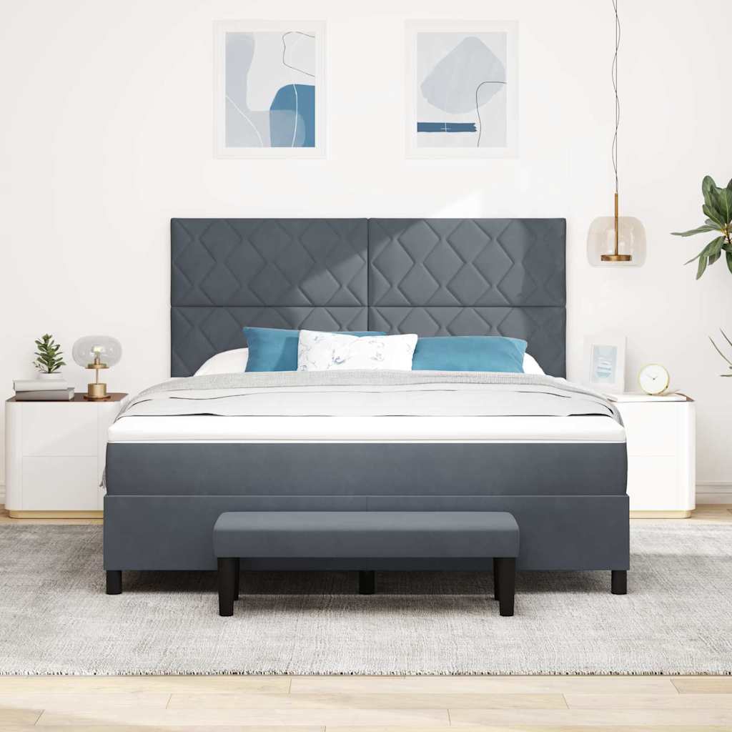vidaXL Κρεβάτι με ελατήρια Σκούρο γκρι 200 x 180 cm Βελούδο