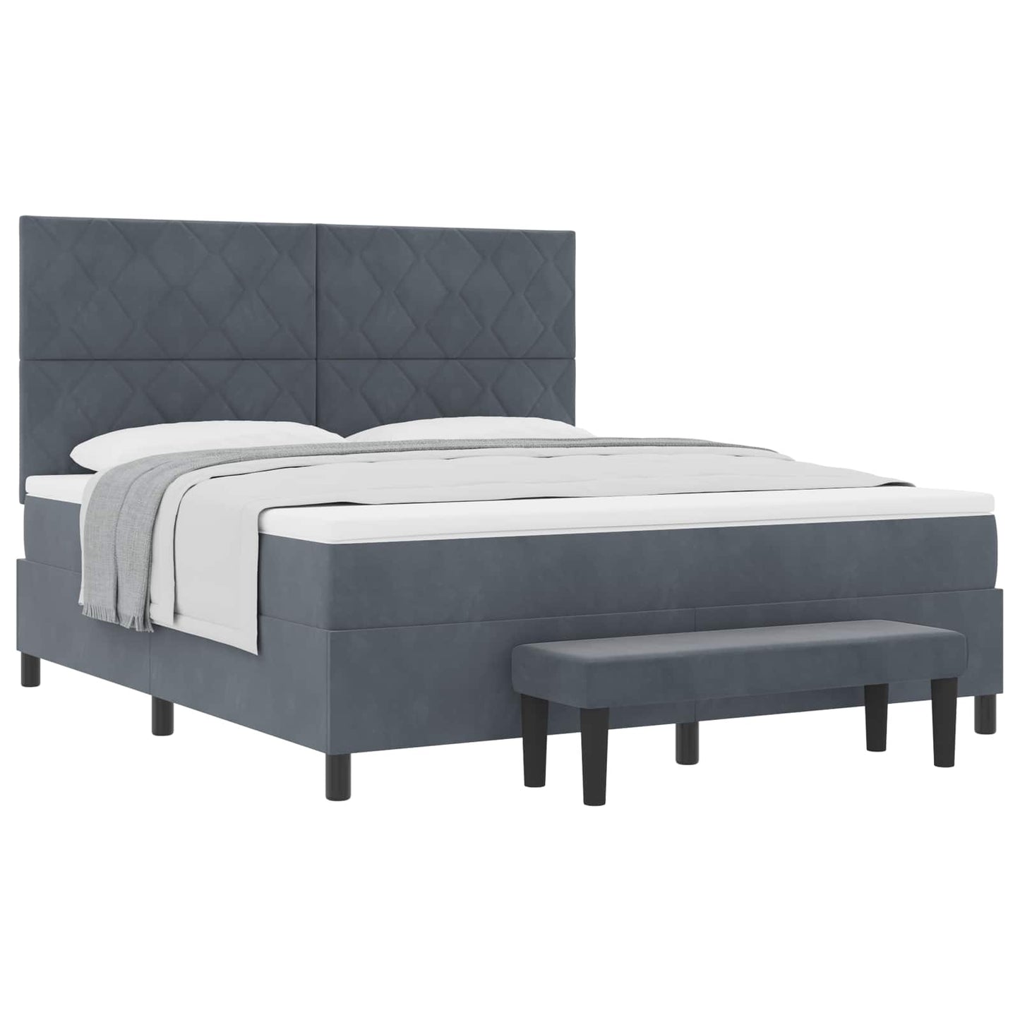 vidaXL Κρεβάτι με ελατήρια Σκούρο γκρι 200 x 180 cm Βελούδο