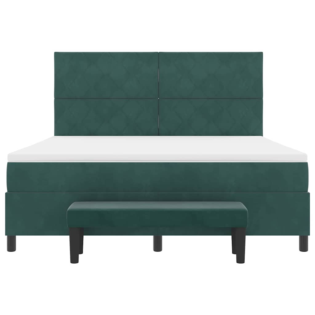 vidaXL Κρεβάτι με ελατήρια Σκούρο πράσινο 200 x 180 cm Βελούδο