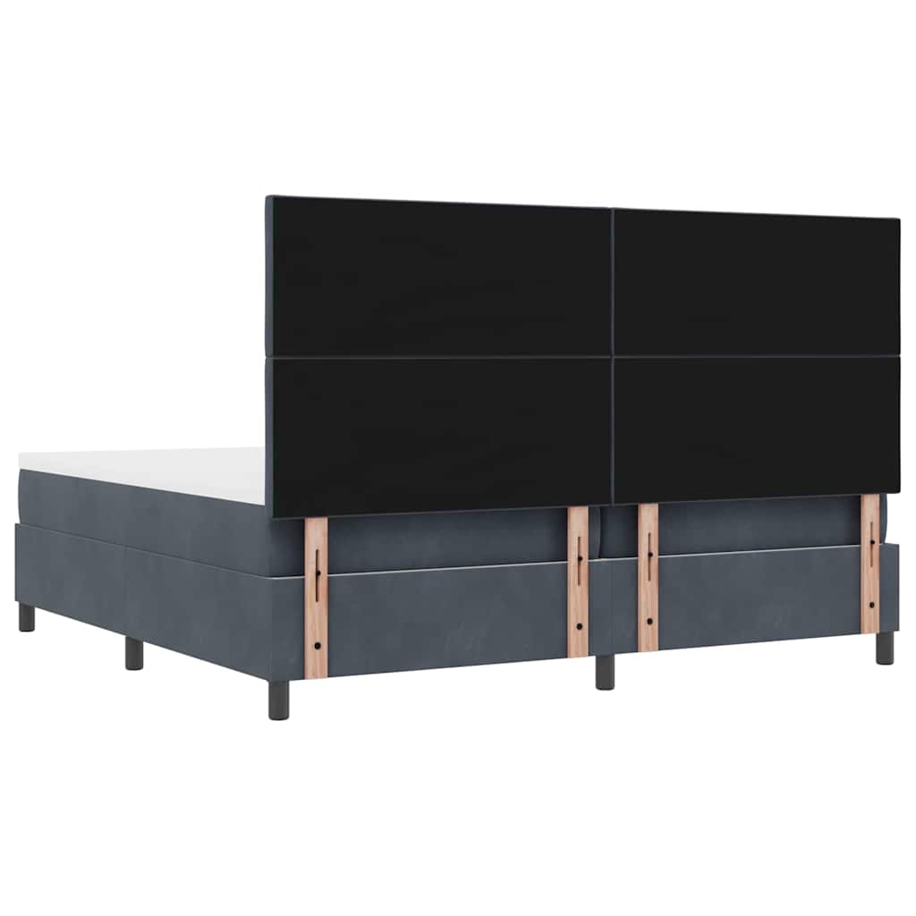 vidaXL Κρεβάτι με ελατήρια Σκούρο Γκρι 200 x 200 cm Βελούδο