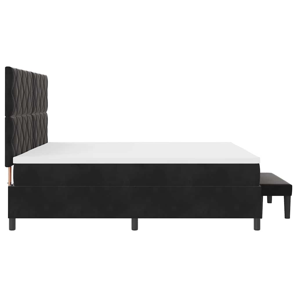 vidaXL Κρεβάτι με ελατήρια με κεφαλάρι Μαύρο 200 x 200 cm Βελούδο