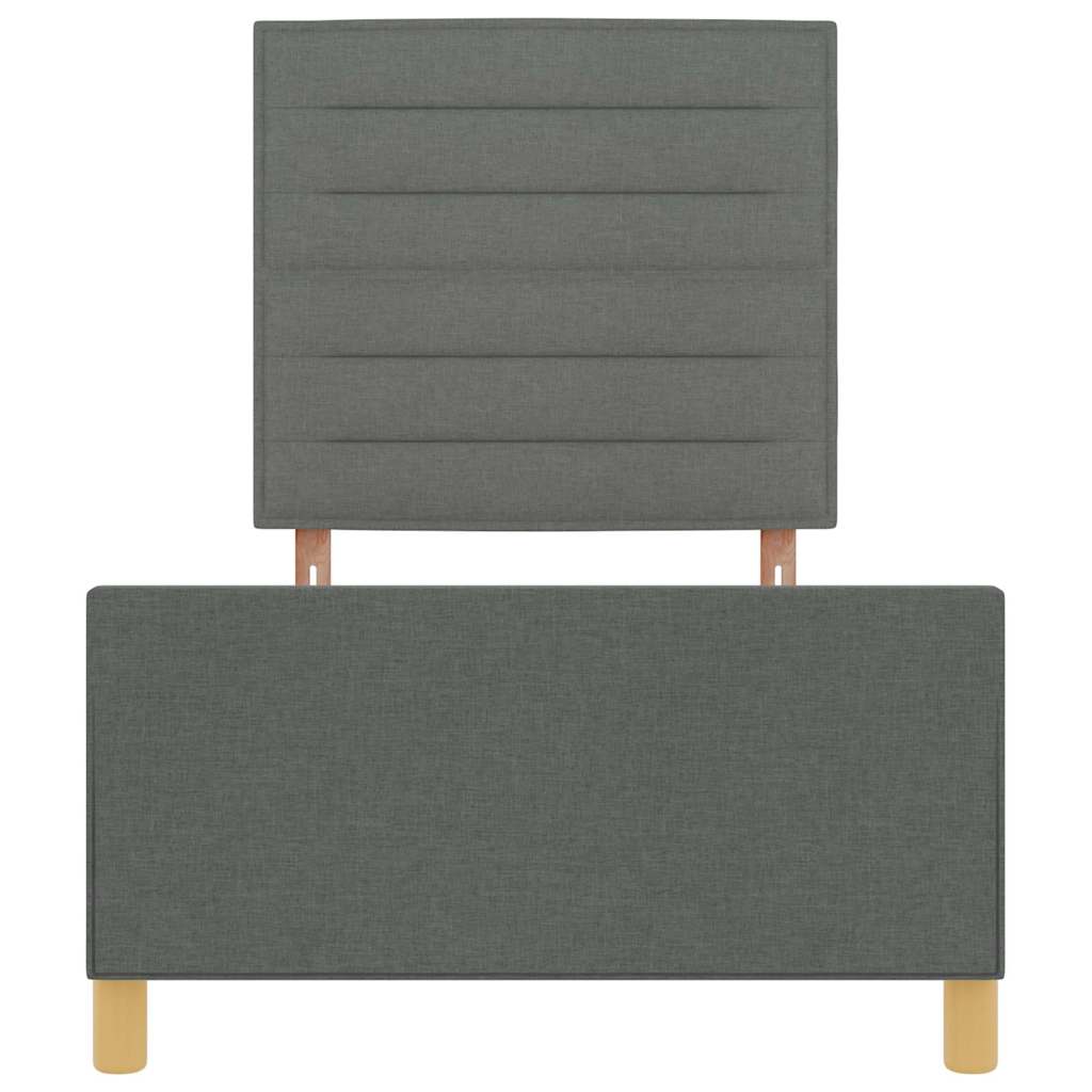 vidaXL Σκελετός Κρεβατιού με κεφαλάρι Σκούρο γκρι 80 x 200 cm ύφασμα