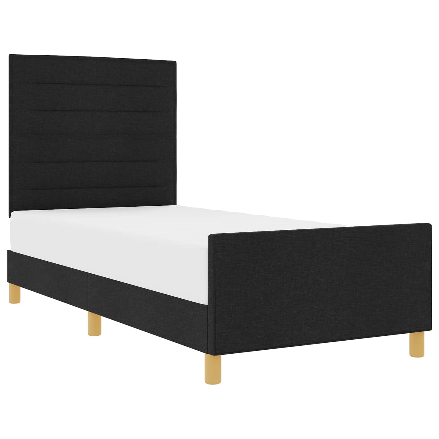 vidaXL Σκελετός Κρεβατιού με κεφαλάρι Μαύρο 90 x 200 cm ύφασμα