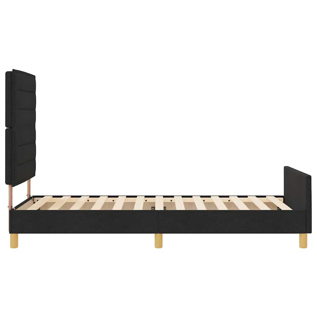 vidaXL Σκελετός Κρεβατιού με κεφαλάρι Μαύρο 90 x 200 cm ύφασμα