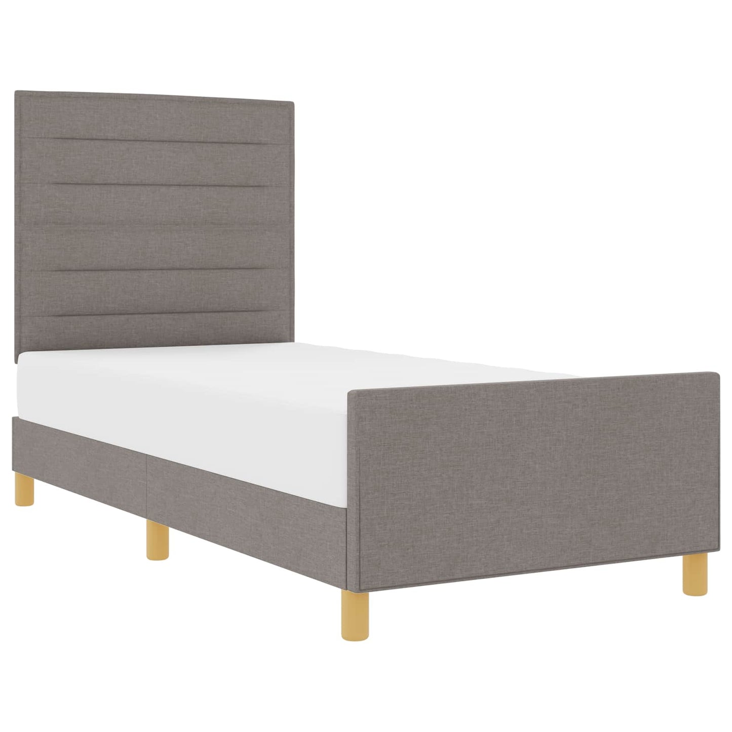 vidaXL Σκελετός Κρεβατιού με κεφαλάρι Taupe 90 x 200 cm ύφασμα