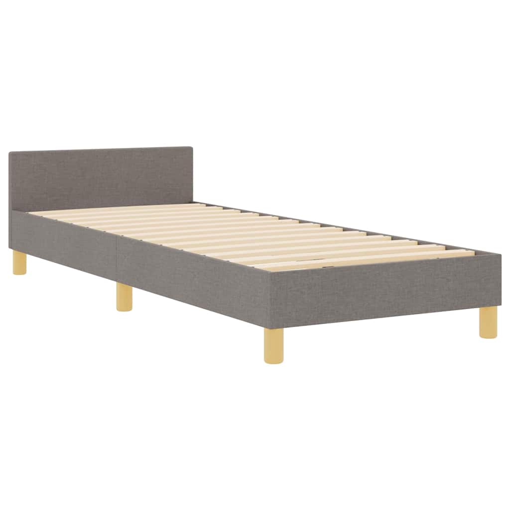 vidaXL Σκελετός Κρεβατιού με κεφαλάρι Taupe 90 x 200 cm ύφασμα