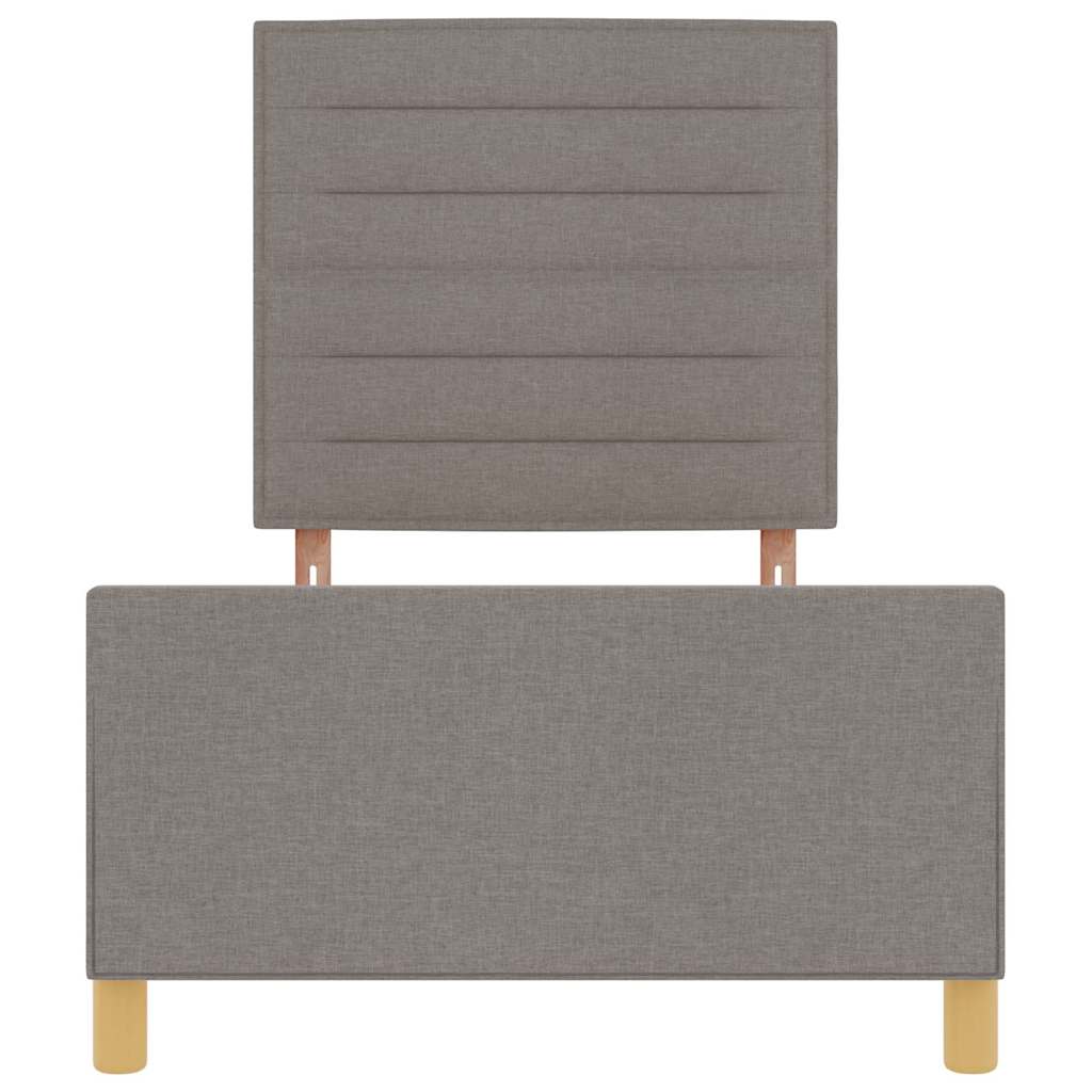vidaXL Σκελετός Κρεβατιού με κεφαλάρι Taupe 90 x 200 cm ύφασμα