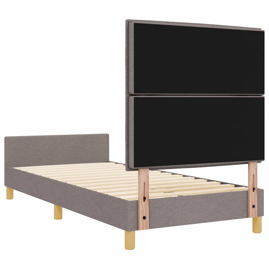 vidaXL Σκελετός Κρεβατιού με κεφαλάρι Taupe 100 x 200 cm ύφασμα