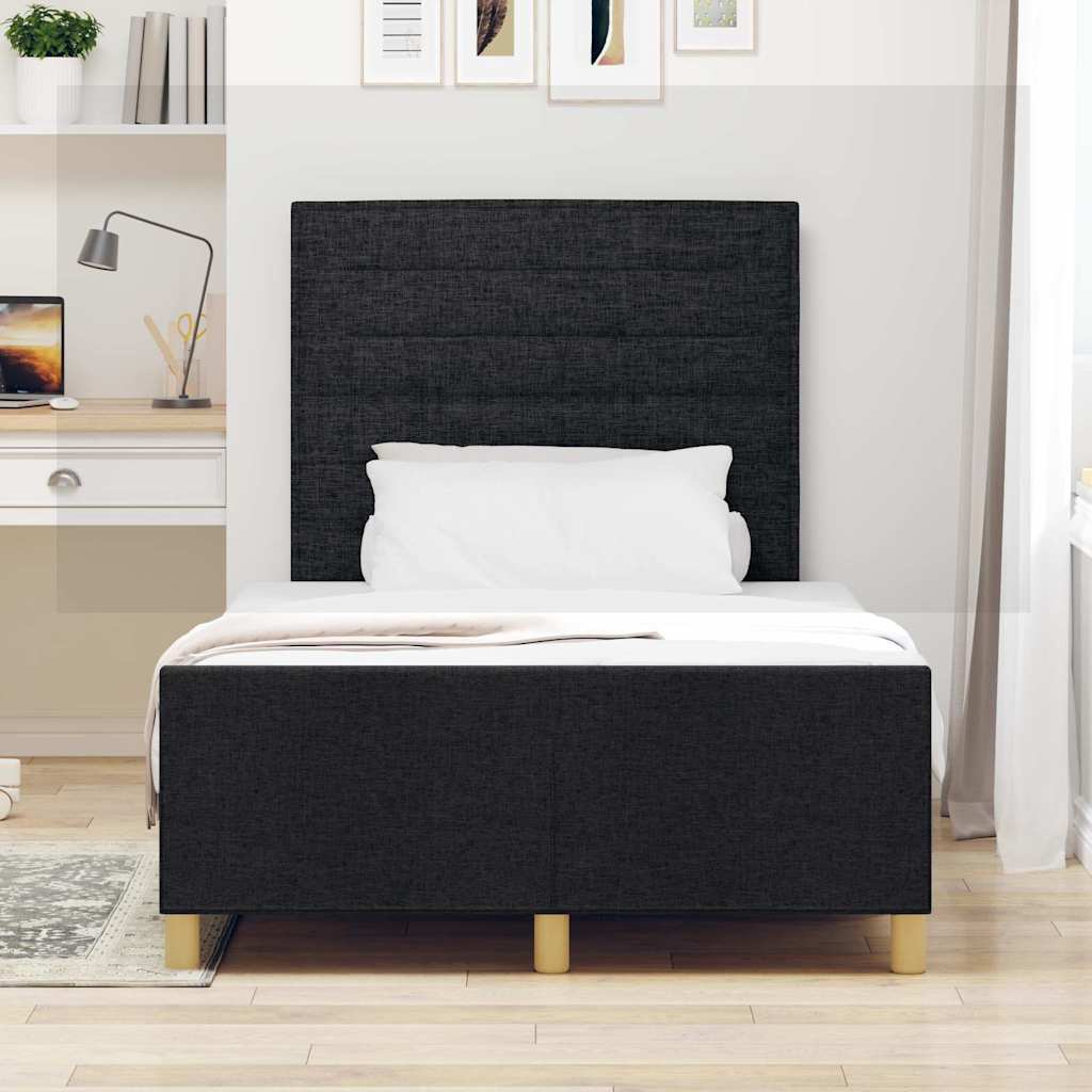vidaXL Σκελετός Κρεβατιού με κεφαλάρι Μαύρο 120 x 190 cm ύφασμα