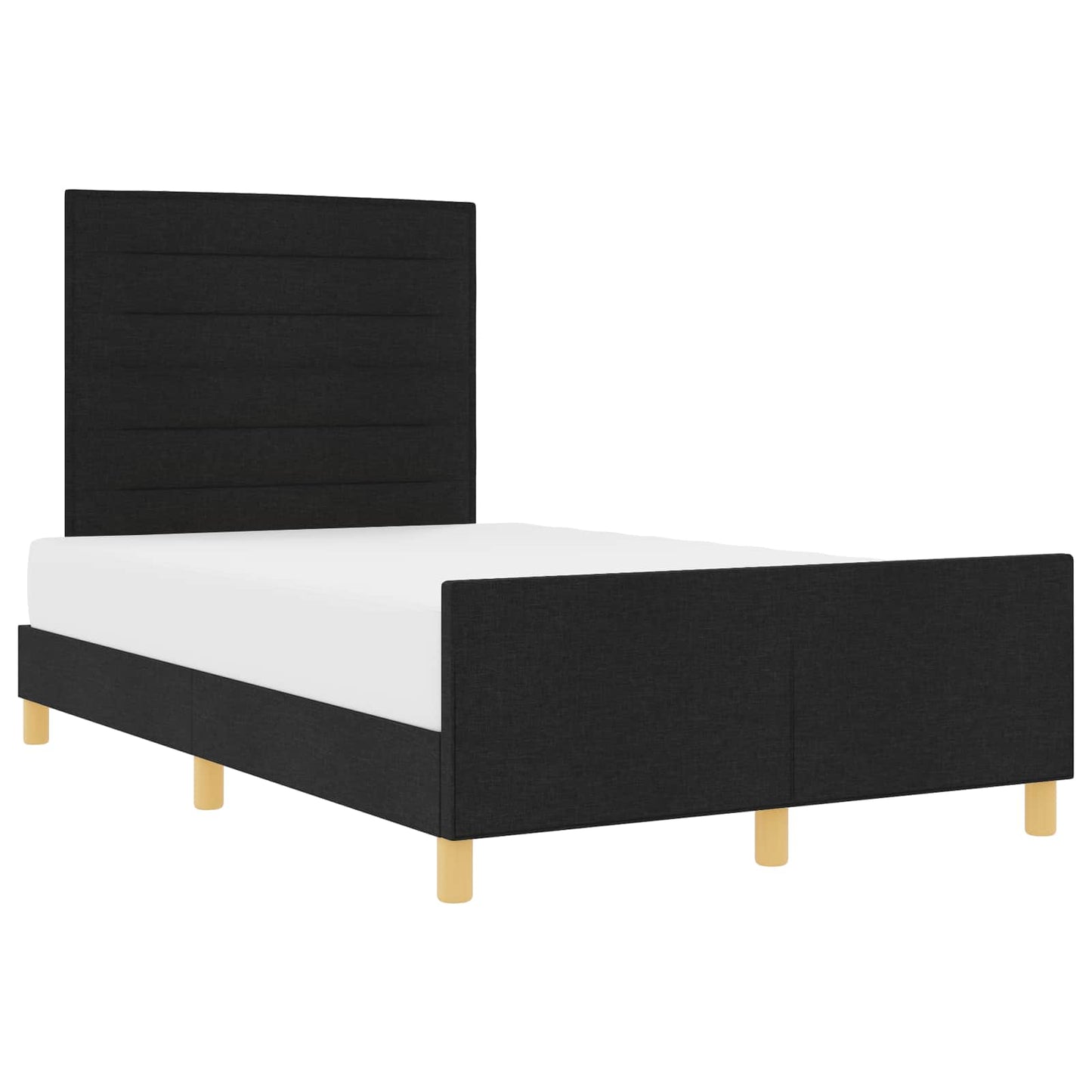 vidaXL Σκελετός Κρεβατιού με κεφαλάρι Μαύρο 120 x 190 cm ύφασμα