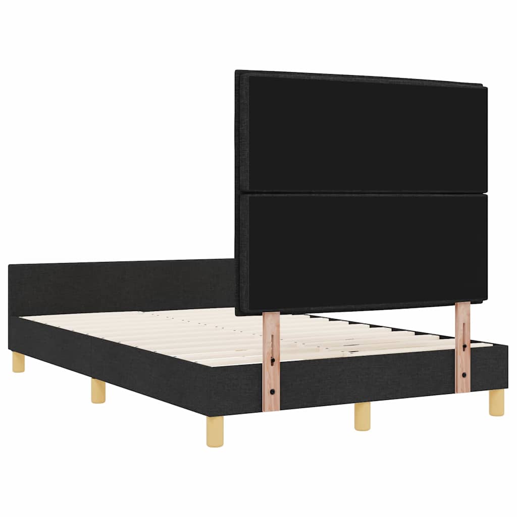 vidaXL Σκελετός Κρεβατιού με κεφαλάρι Μαύρο 120 x 190 cm ύφασμα