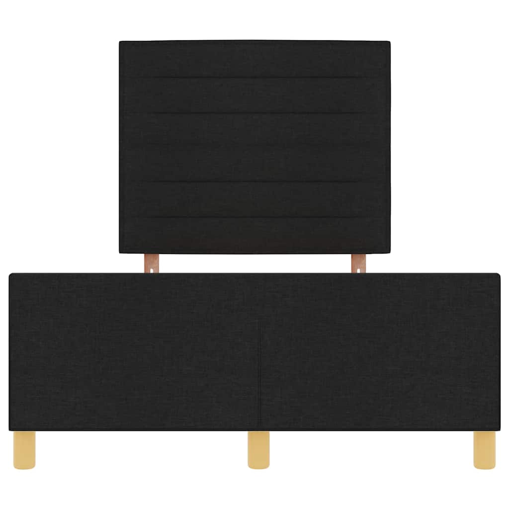 vidaXL Σκελετός Κρεβατιού με κεφαλάρι Μαύρο 120 x 190 cm ύφασμα
