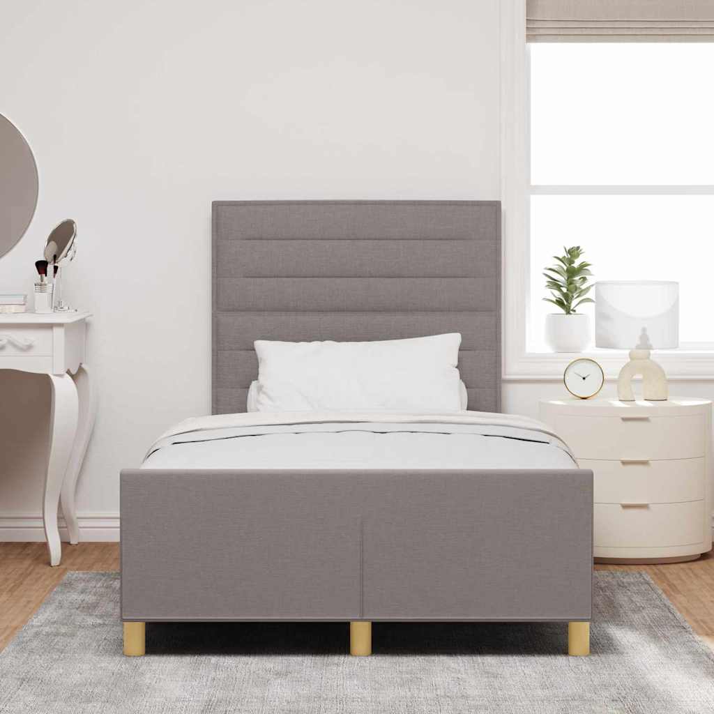 vidaXL Σκελετός Κρεβατιού με κεφαλάρι Taupe 120 x 190 cm ύφασμα