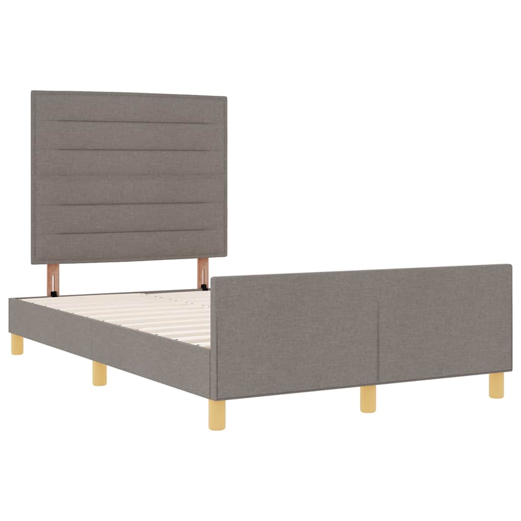 vidaXL Σκελετός Κρεβατιού με κεφαλάρι Taupe 120 x 190 cm ύφασμα