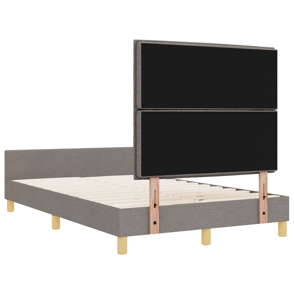 vidaXL Σκελετός Κρεβατιού με κεφαλάρι Taupe 120 x 190 cm ύφασμα