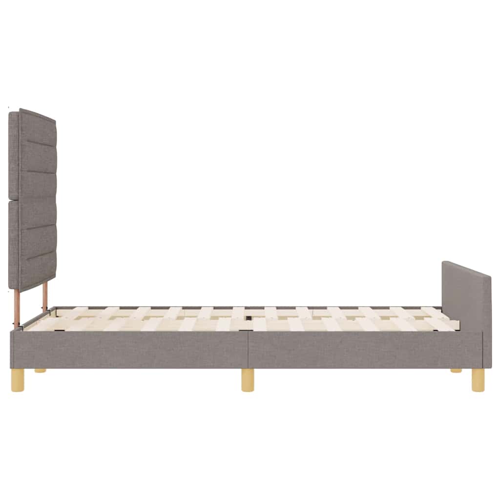 vidaXL Σκελετός Κρεβατιού με κεφαλάρι Taupe 120 x 190 cm ύφασμα