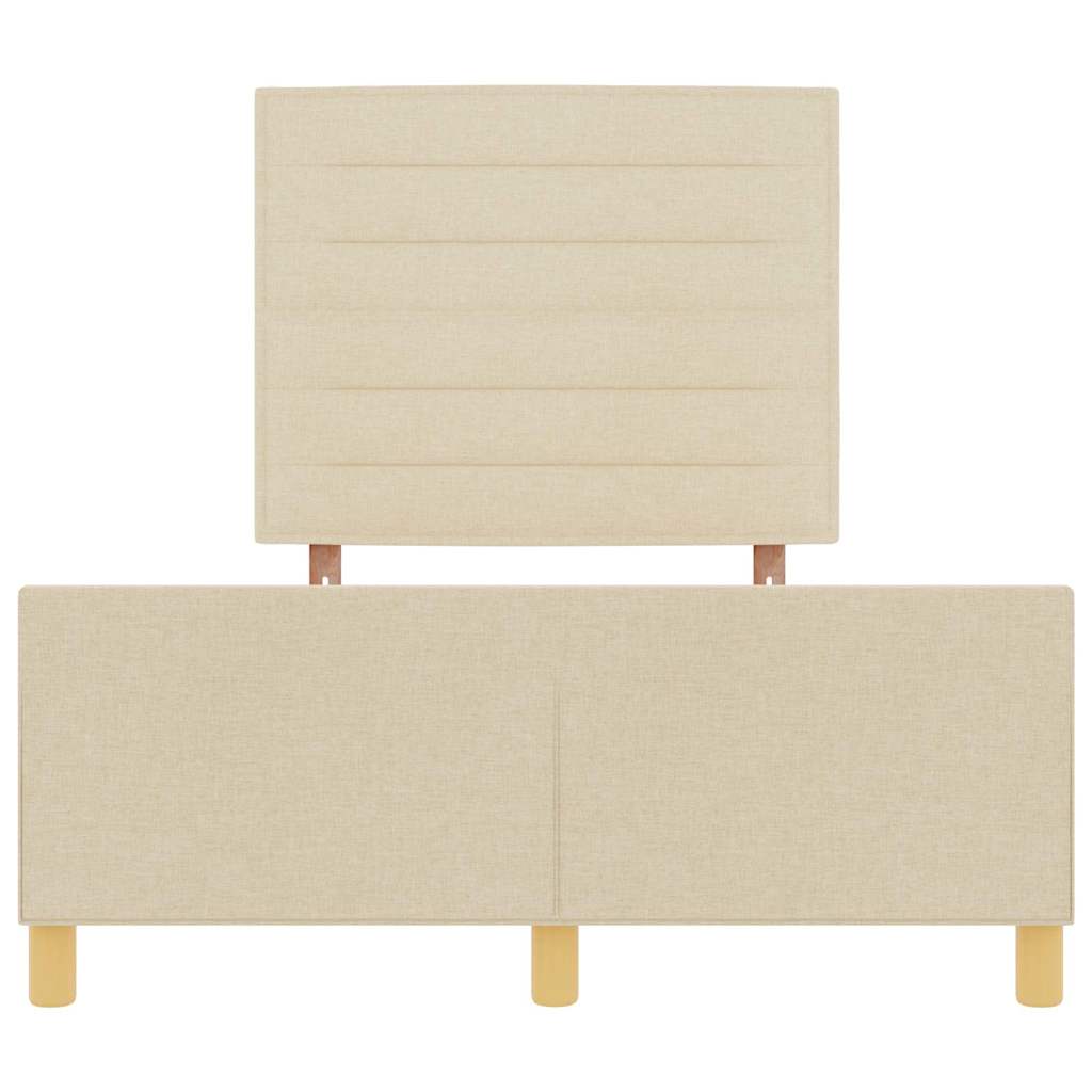 vidaXL Σκελετός Κρεβατιού με κεφαλάρι Κρεμ 120 x 190 cm ύφασμα