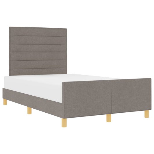 vidaXL Σκελετός Κρεβατιού με κεφαλάρι Taupe 120 x 200 cm ύφασμα