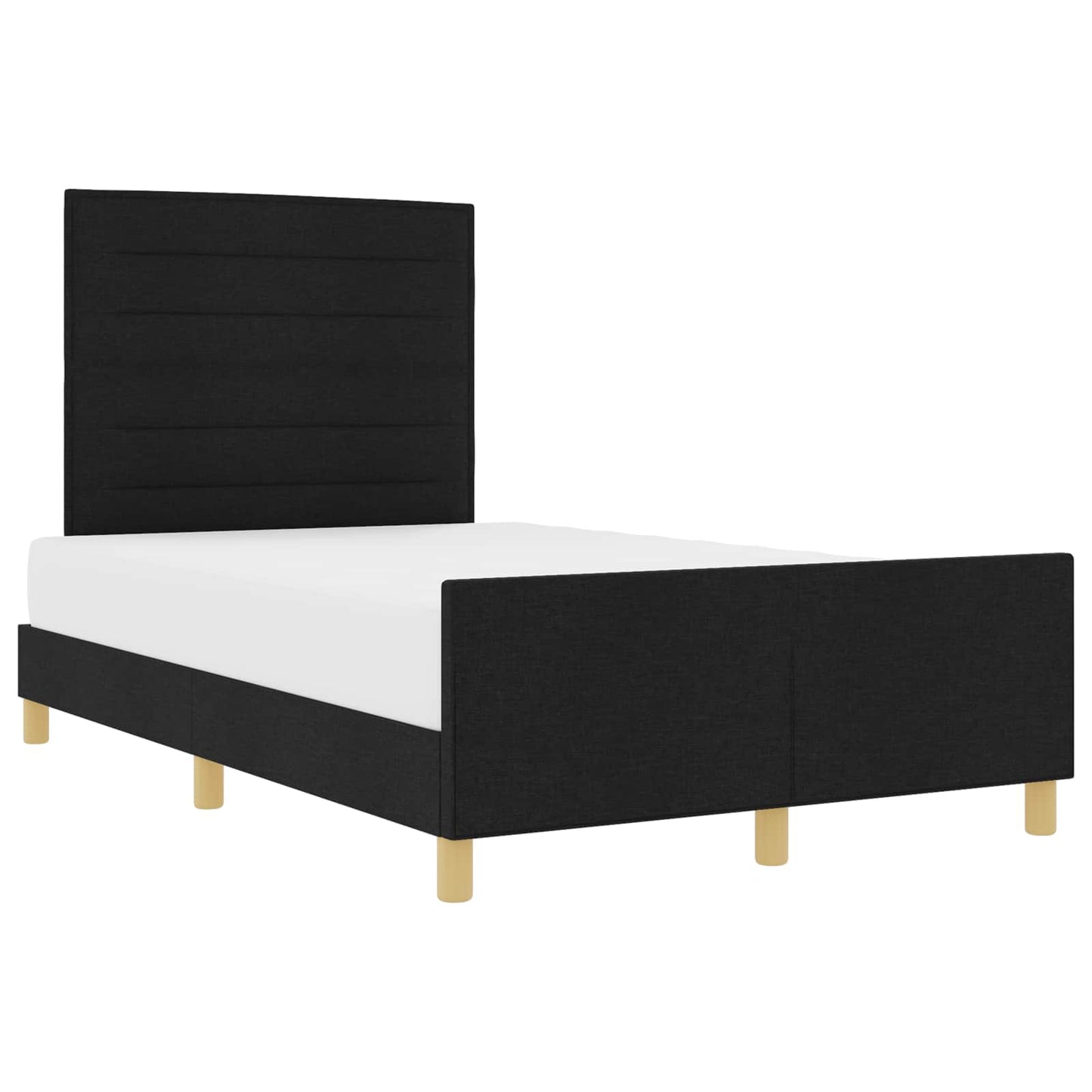 vidaXL Σκελετός Κρεβατιού με κεφαλάρι Μαύρο 140 x 190 cm ύφασμα