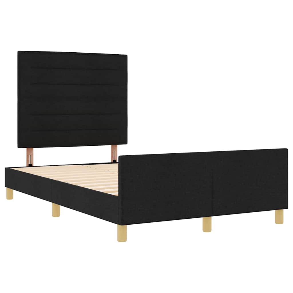 vidaXL Σκελετός Κρεβατιού με κεφαλάρι Μαύρο 140 x 200 cm ύφασμα