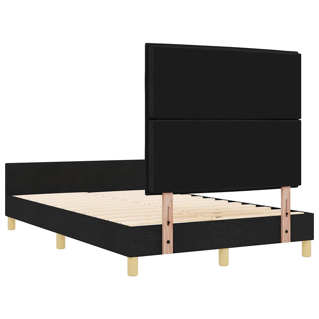 vidaXL Σκελετός Κρεβατιού με κεφαλάρι Μαύρο 140 x 200 cm ύφασμα