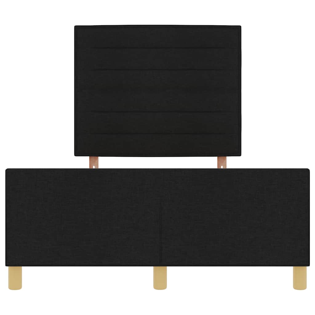vidaXL Σκελετός Κρεβατιού με κεφαλάρι Μαύρο 140 x 200 cm ύφασμα