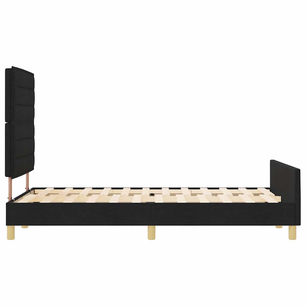 vidaXL Σκελετός Κρεβατιού με κεφαλάρι Μαύρο 140 x 200 cm ύφασμα
