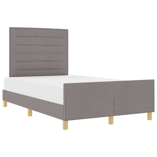 vidaXL Σκελετός Κρεβατιού με κεφαλάρι Taupe 140 x 200 cm ύφασμα