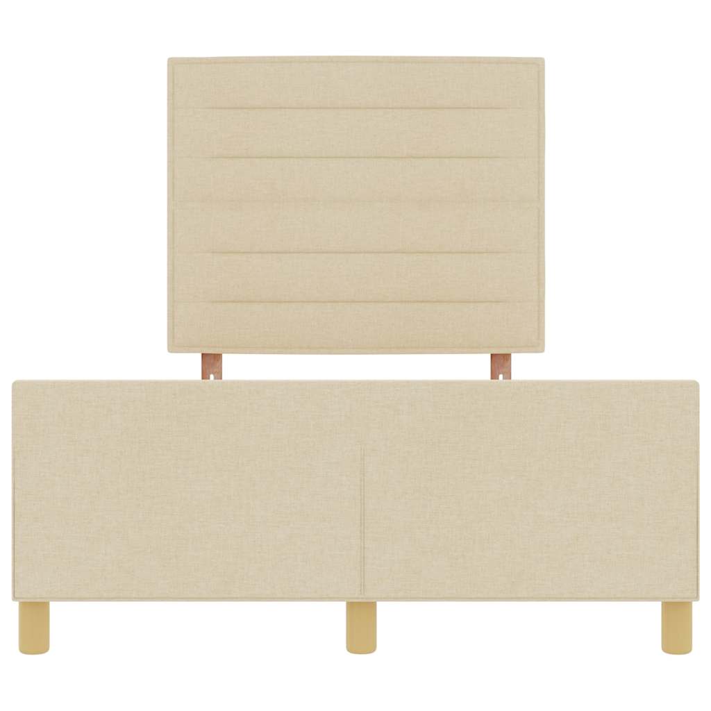 vidaXL Σκελετός Κρεβατιού με κεφαλάρι Κρεμ 140 x 200 cm ύφασμα