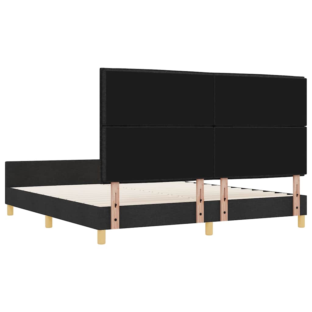 vidaXL Σκελετός Κρεβατιού με κεφαλάρι Μαύρο 180 x 200 cm ύφασμα