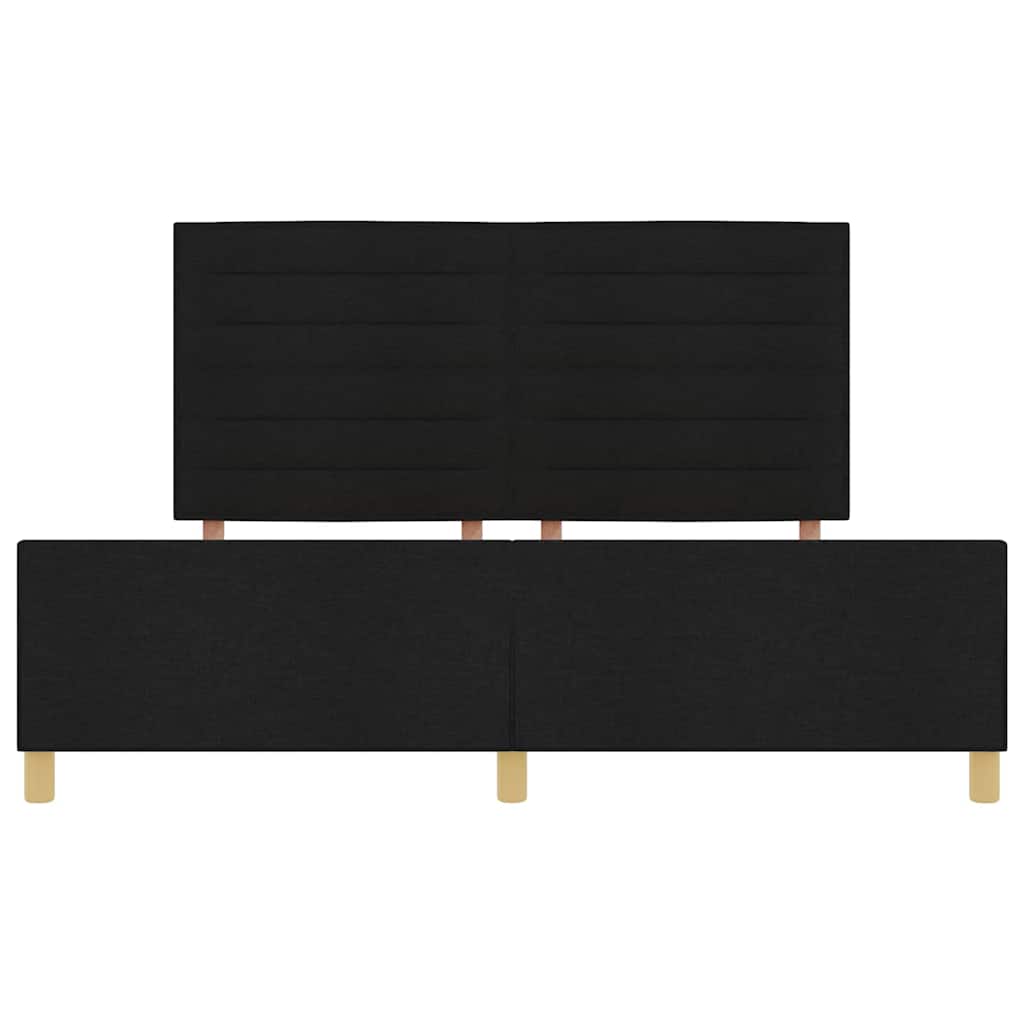 vidaXL Σκελετός Κρεβατιού με κεφαλάρι Μαύρο 180 x 200 cm ύφασμα