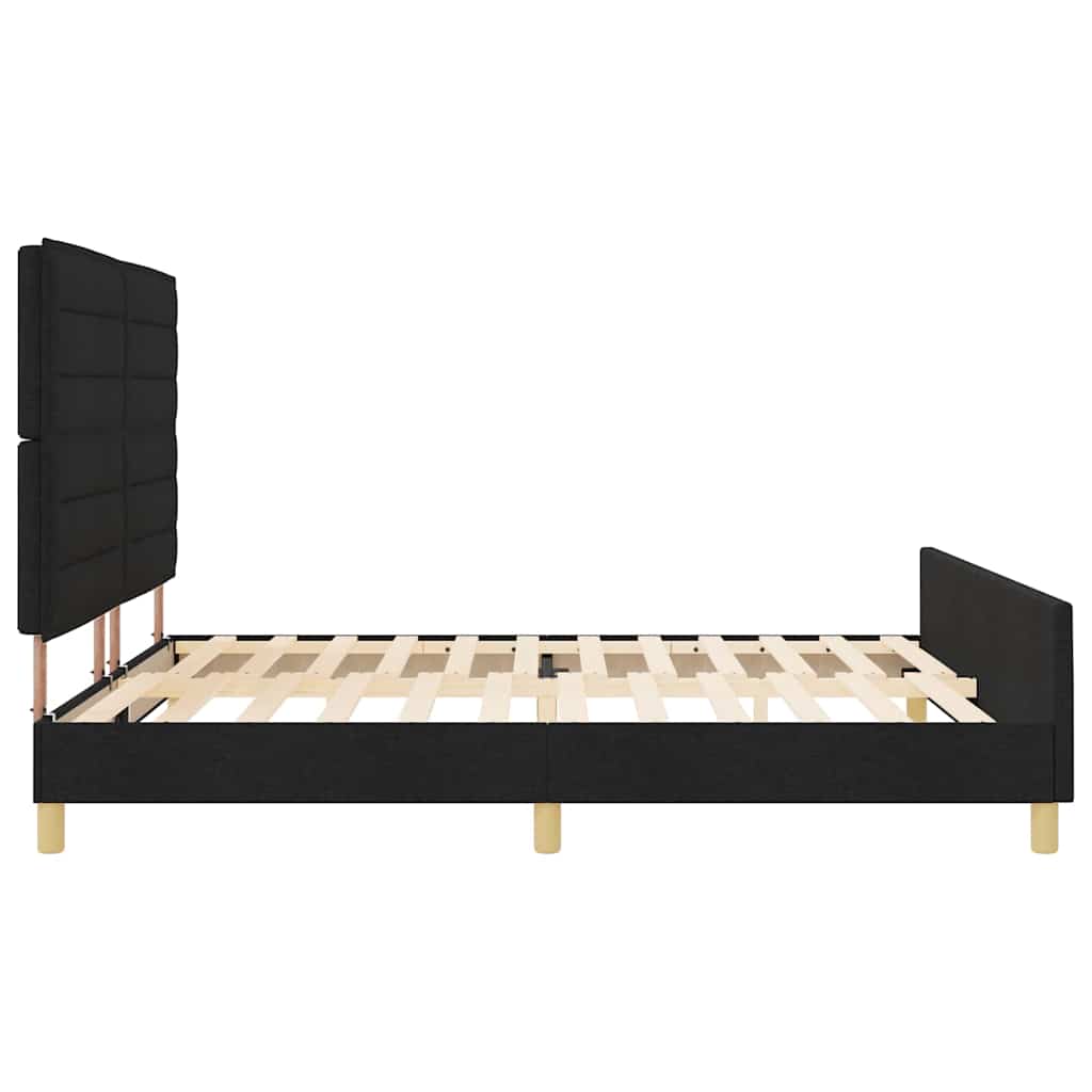 vidaXL Σκελετός Κρεβατιού με κεφαλάρι Μαύρο 180 x 200 cm ύφασμα