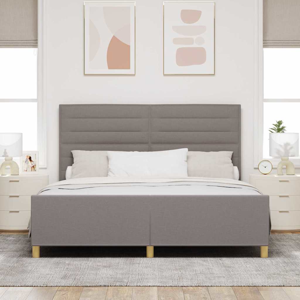 vidaXL Σκελετός Κρεβατιού με κεφαλάρι Taupe 180 x 200 cm ύφασμα