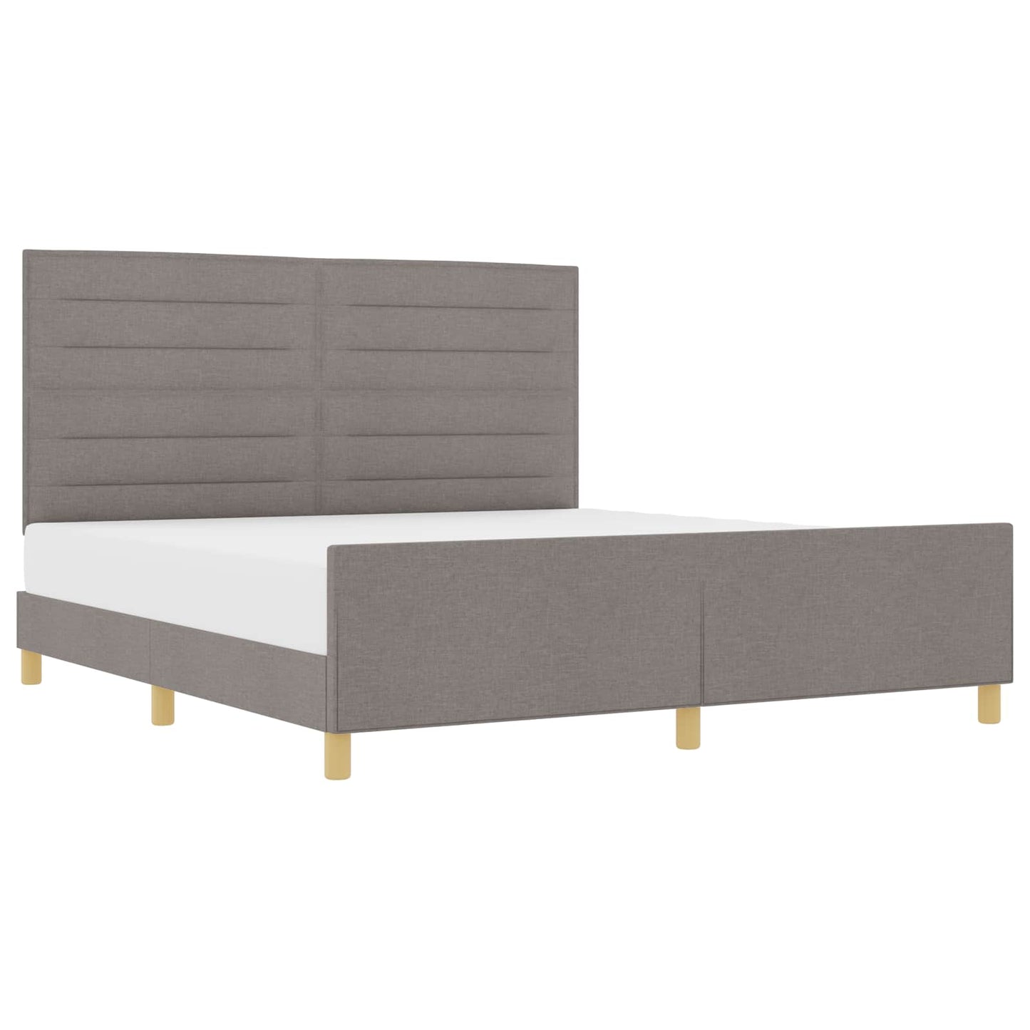 vidaXL Σκελετός Κρεβατιού με κεφαλάρι Taupe 180 x 200 cm ύφασμα