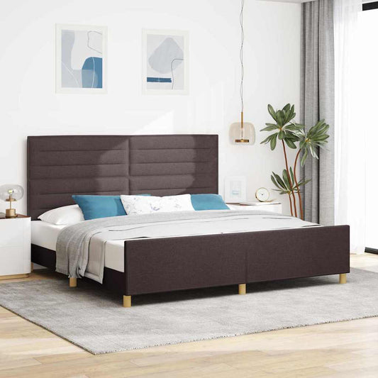 vidaXL Σκελετός Κρεβατιού Σκούρο καφέ Σκούρο καφέ 200 x 200 cm ύφασμα