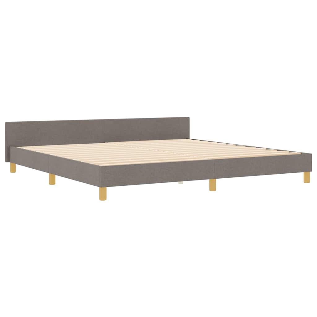 vidaXL Σκελετός Κρεβατιού με κεφαλάρι Taupe 200 x 200 cm ύφασμα