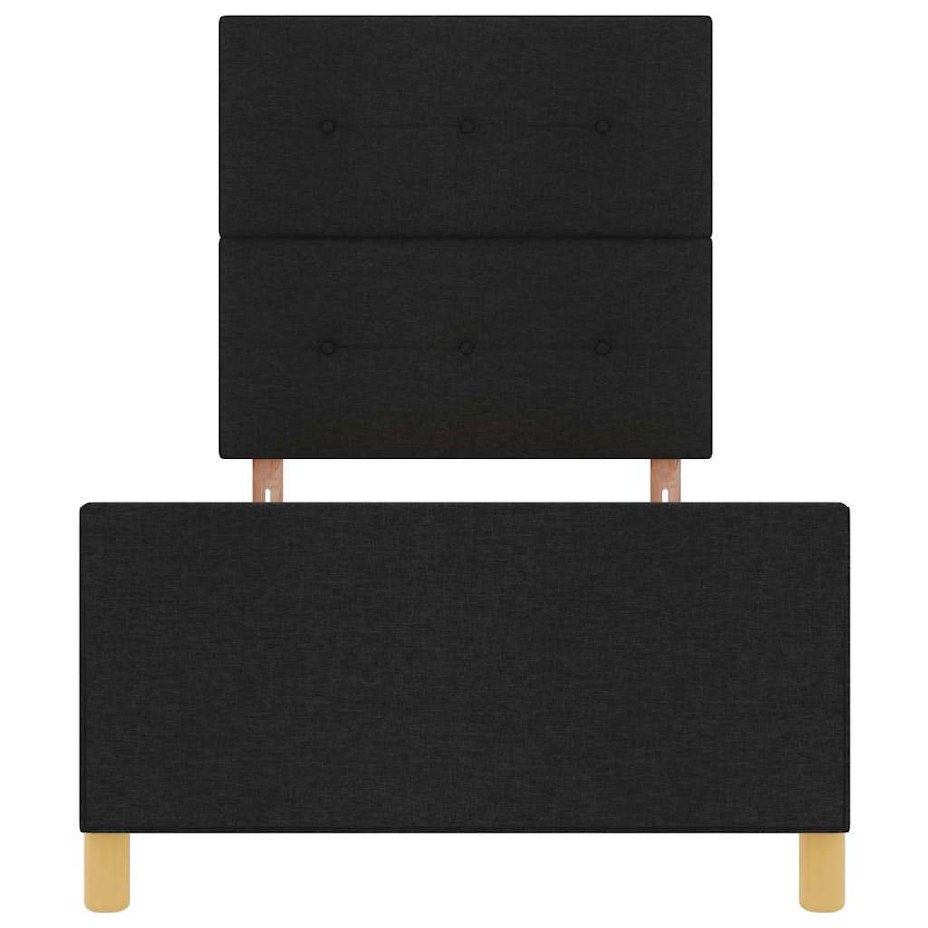 vidaXL Σκελετός Κρεβατιού με κεφαλάρι Μαύρο 90 x 200 cm ύφασμα