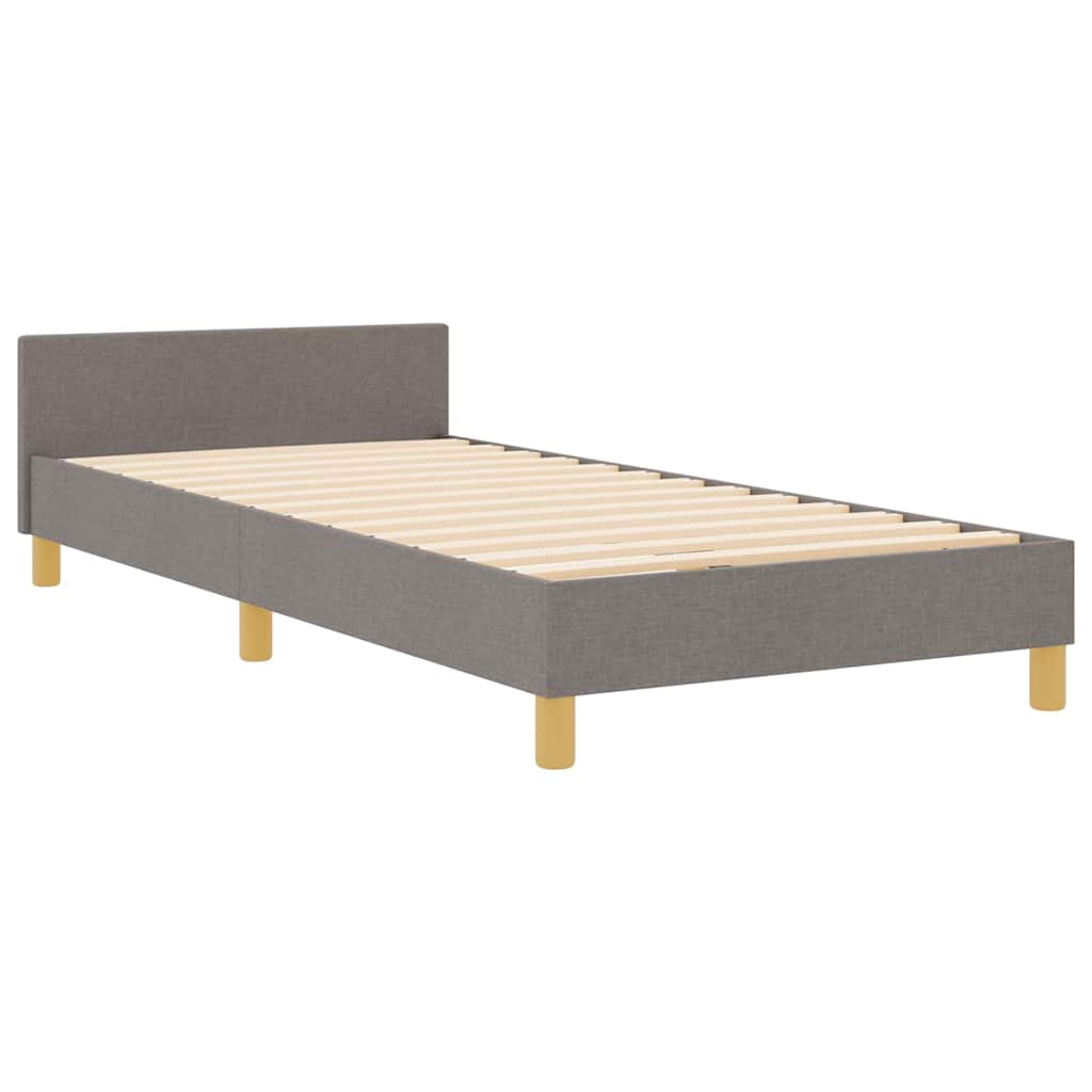 vidaXL Σκελετός Κρεβατιού με κεφαλάρι Taupe 100 x 200 cm ύφασμα