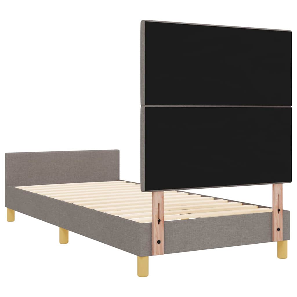 vidaXL Σκελετός Κρεβατιού με κεφαλάρι Taupe 100 x 200 cm ύφασμα