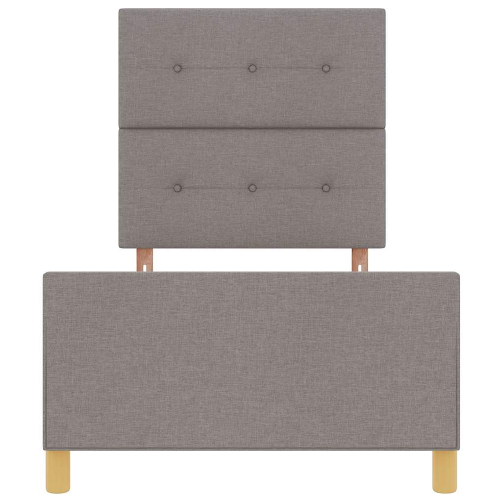 vidaXL Σκελετός Κρεβατιού με κεφαλάρι Taupe 100 x 200 cm ύφασμα