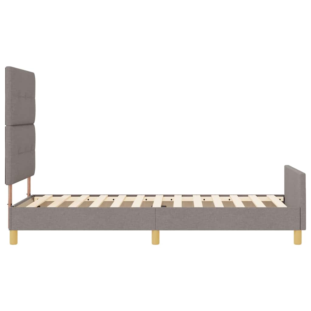 vidaXL Σκελετός Κρεβατιού με κεφαλάρι Taupe 100 x 200 cm ύφασμα
